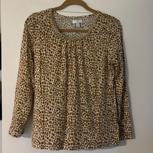NWOT Giraffe Print Top with Beads